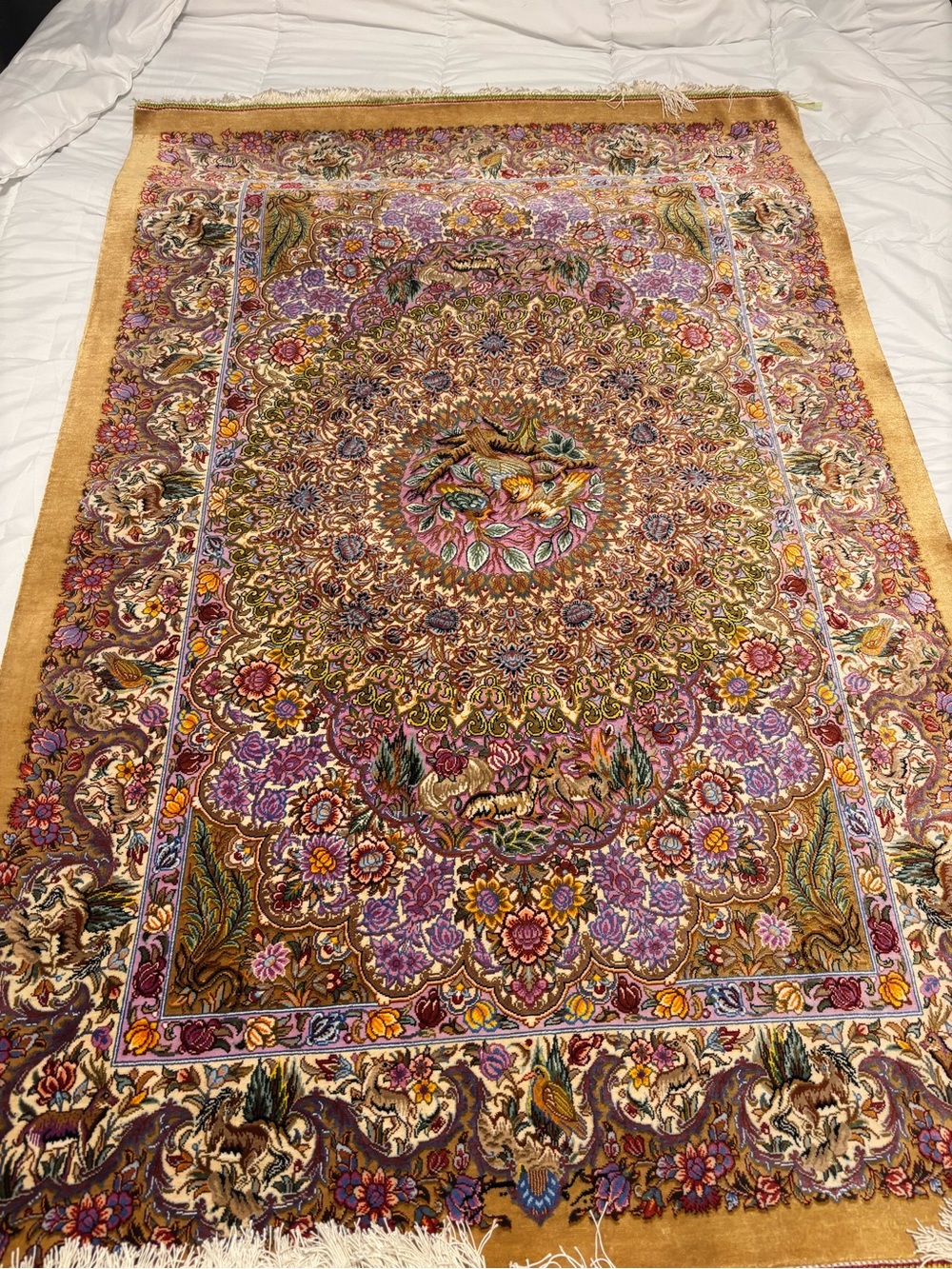 Authentic Handmade Persian Silk Rug – 40.5” × 60”